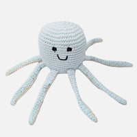 Fair Trade Crochet Turquoise Octopus Rattle Organic Cotton Best Years