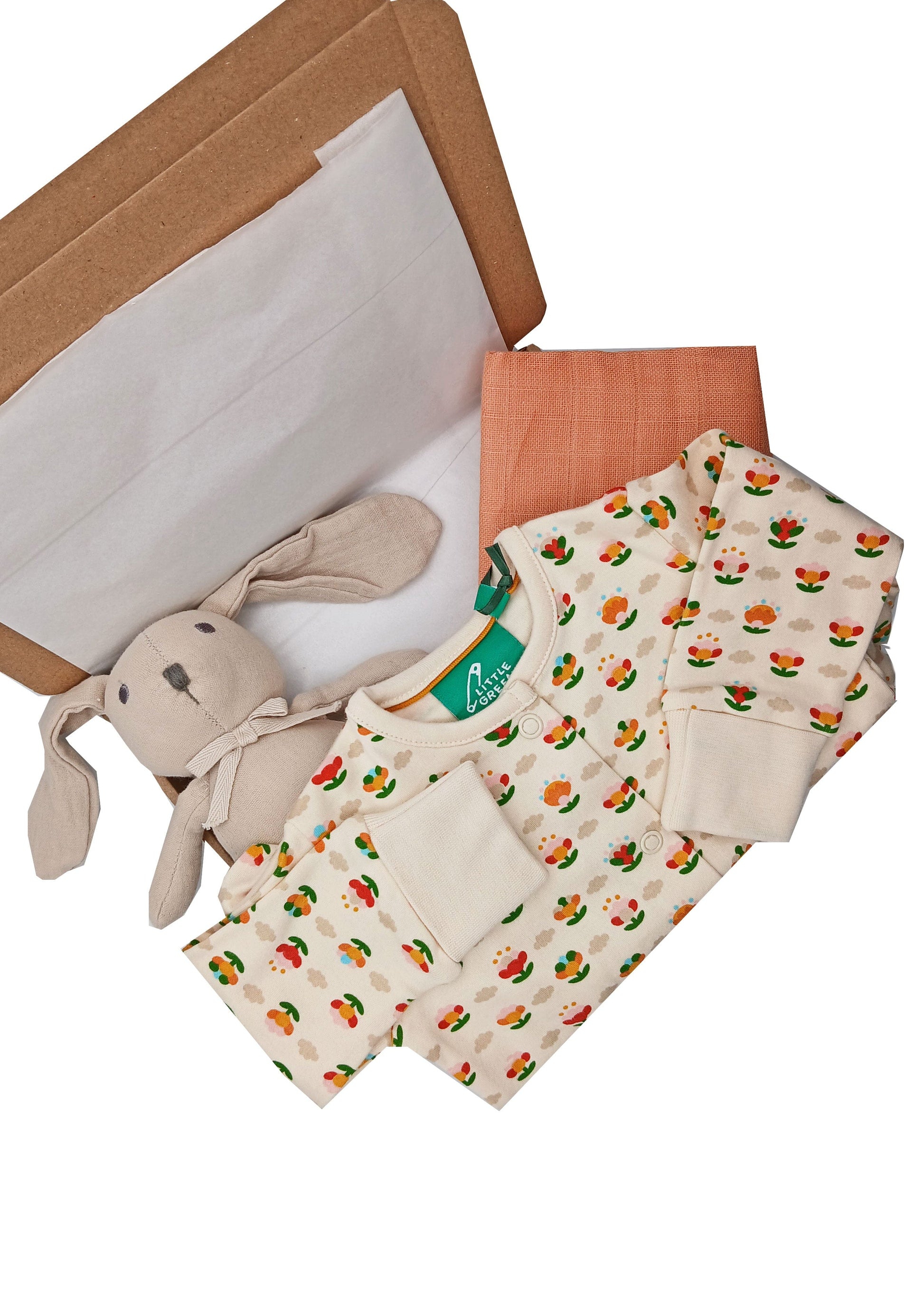 The Tuscan Flower collection Gift Box - Sleepsuit, Toy & Muslin Gift Set Little Mouse Baby Clothing & Gifts 