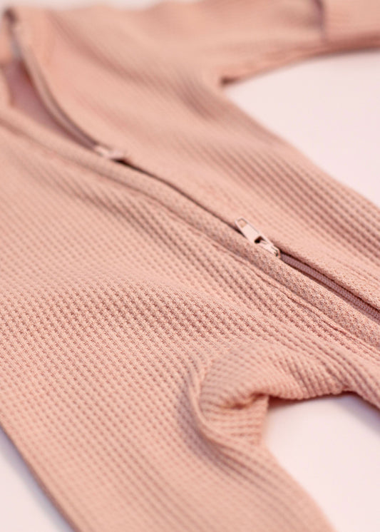 Premature Baby Sleepsuit With 2 Zips & Mitts - Dusky Pink Sleepsuit / Babygrow Little Dreamer 