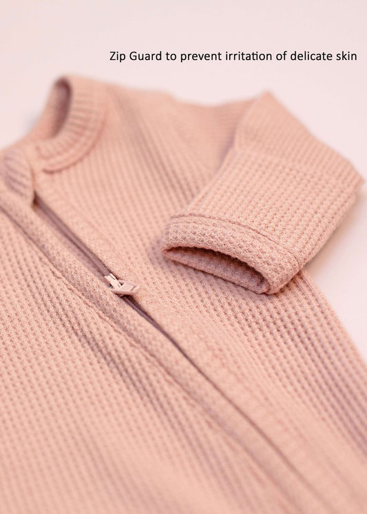 Premature Baby Sleepsuit With 2 Zips & Mitts - Dusky Pink Sleepsuit / Babygrow Little Dreamer 