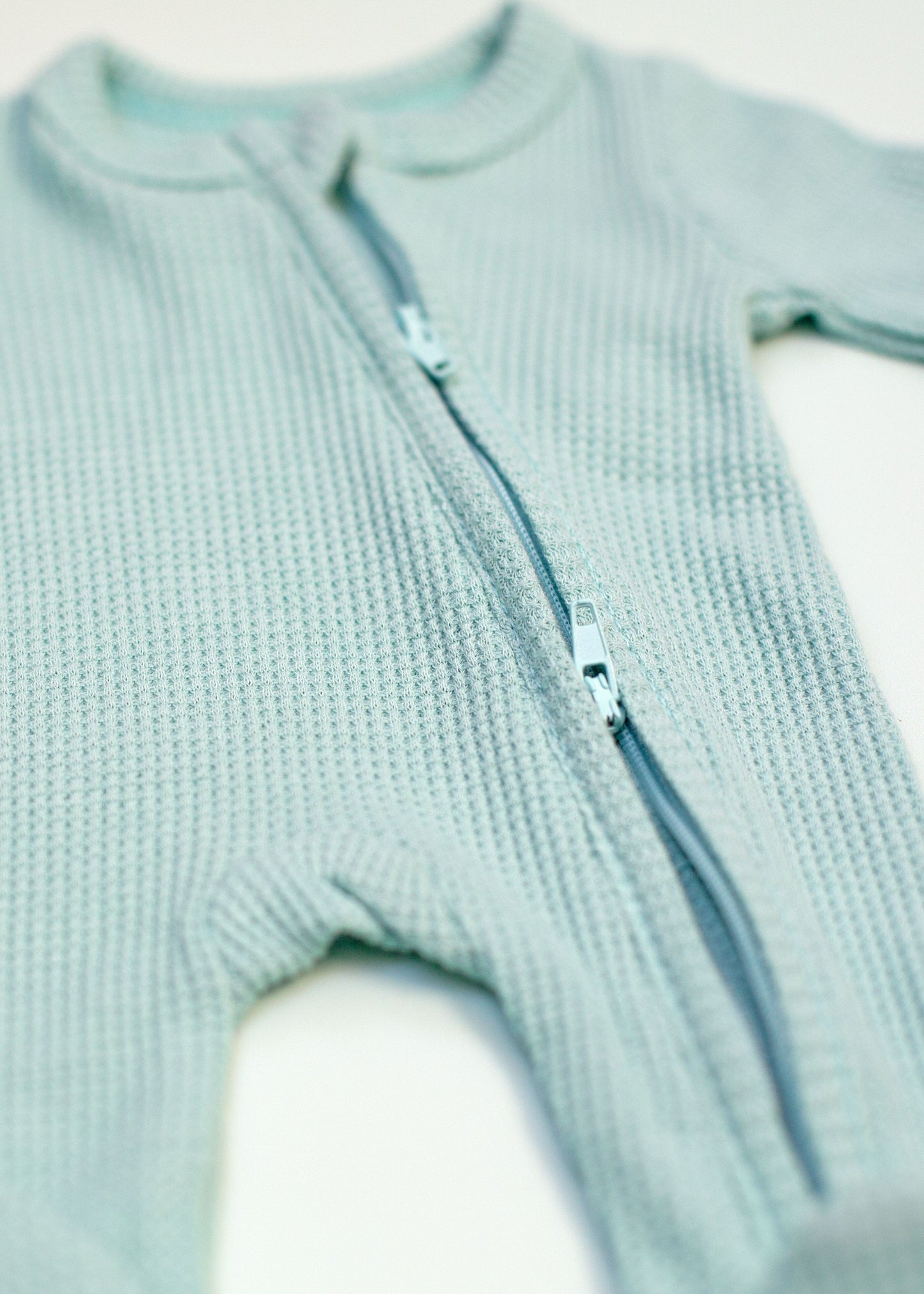 Tiny Baby Sleepsuit With Zips, Integrated Mitts, Footed - Mint Green/Blue Sleepsuit / Babygrow Little Dreamer 