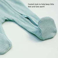 Tiny Baby Sleepsuit With Zips, Integrated Mitts, Footed - Mint Green/Blue Sleepsuit / Babygrow Little Dreamer 