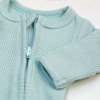 Tiny Baby Sleepsuit With Zips, Integrated Mitts, Footed - Mint Green/Blue Sleepsuit / Babygrow Little Dreamer 
