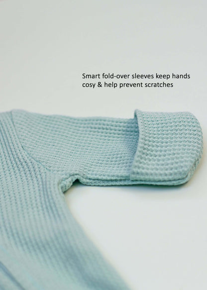 Tiny Baby Sleepsuit With Zips, Integrated Mitts, Footed - Mint Green/Blue Sleepsuit / Babygrow Little Dreamer 