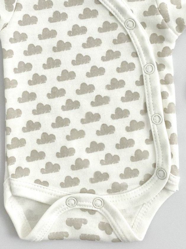 Bodysuit, Silver Cloud, Premium 100% Organic Cotton Tiny & Small