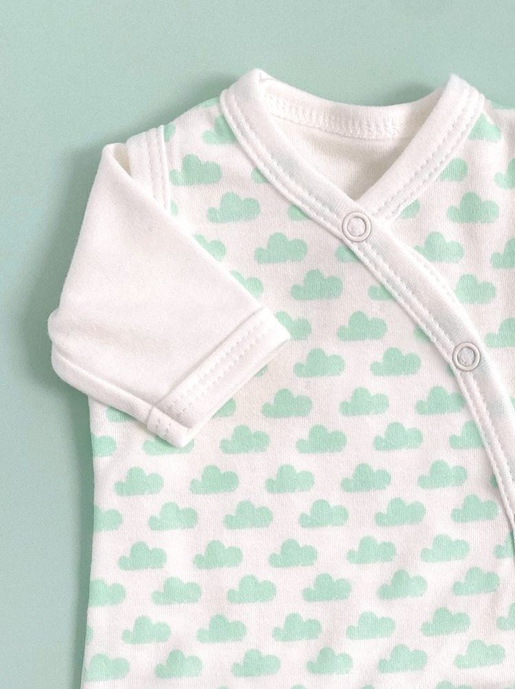 Dungaree & Top Set, Mint Cloud, Premium 100% Organic Cotton Tiny & Small