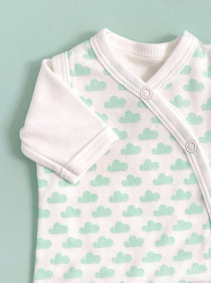 Dungaree & Top Set, Mint Cloud, Premium 100% Organic Cotton Tiny & Small