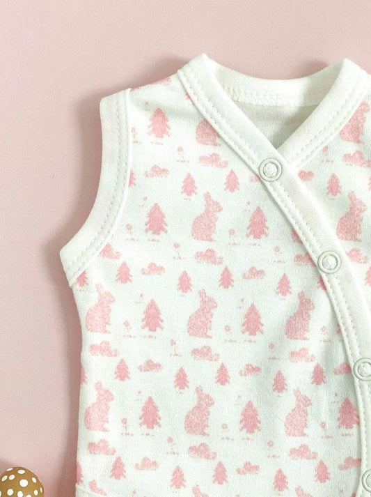 Incubator Vest, Bunny Meadow, Premium 100% Organic Cotton Tiny & Small
