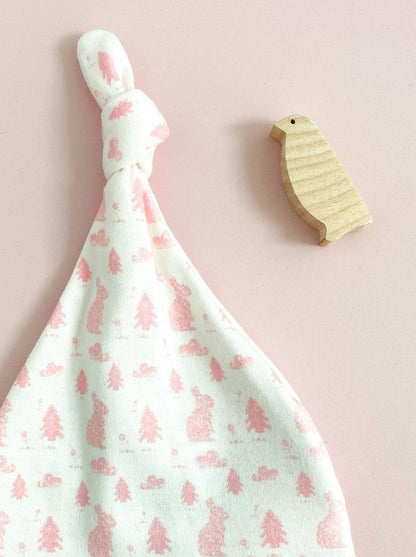 Knotted Hat, Bunny Meadow, Premium 100% Organic Cotton Tiny & Small