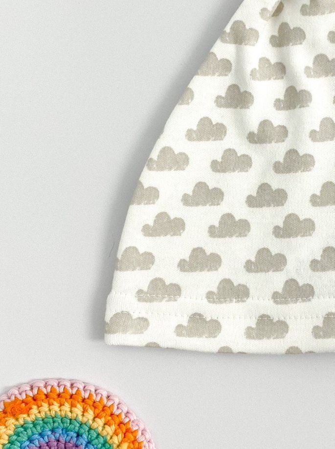 Knotted Hat, Silver Cloud, Premium 100% Organic Cotton Tiny & Small