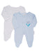 2 Pack Whale Sleepsuits - Blue Sleepsuit / Babygrow Tiny Baby 