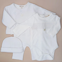 White Waffle Tiny Baby - Four Piece Set Outfit Mintini Baby 