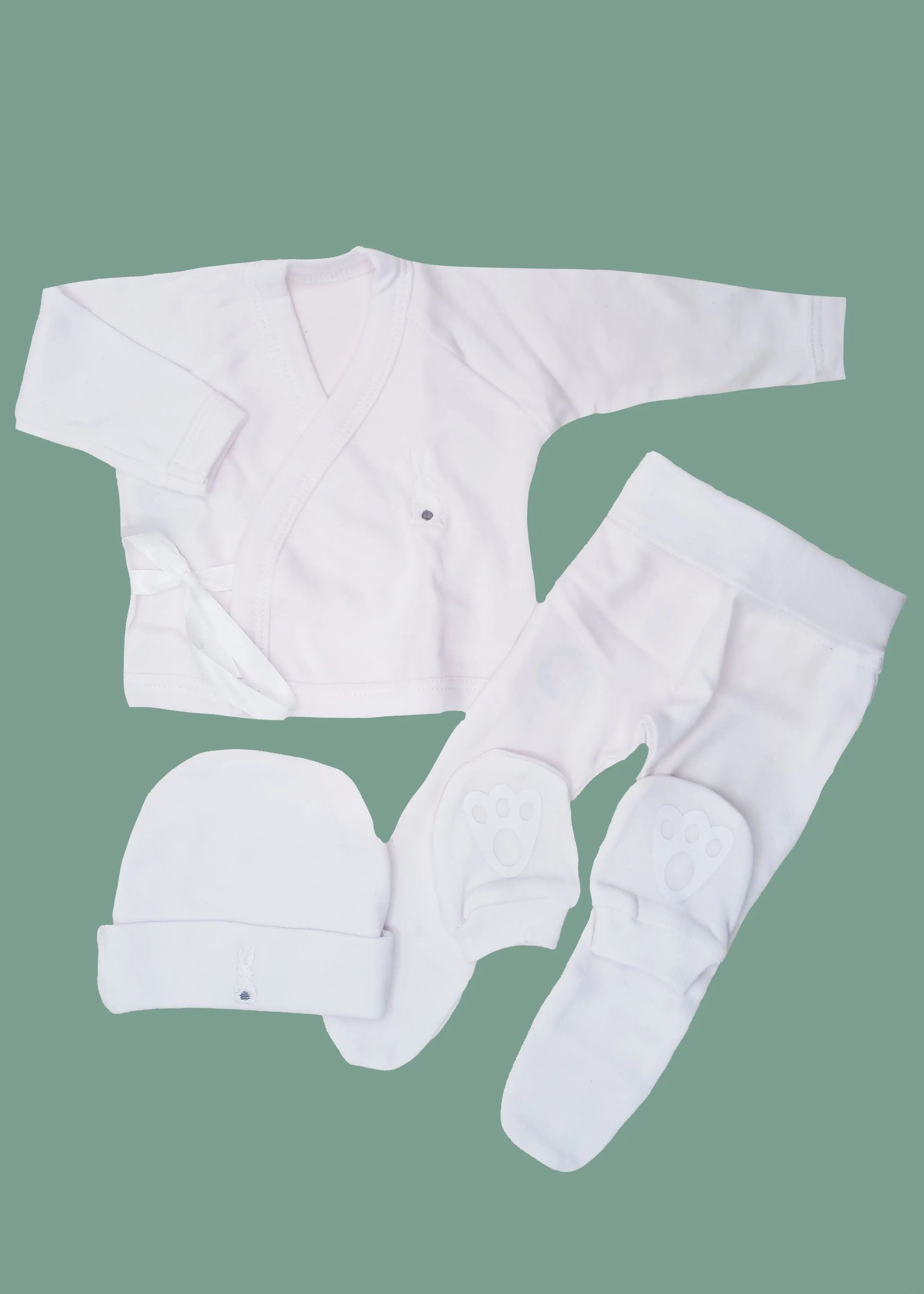 Super Cute 4 Piece Bunny Set - White Outfit Little Lumps 
