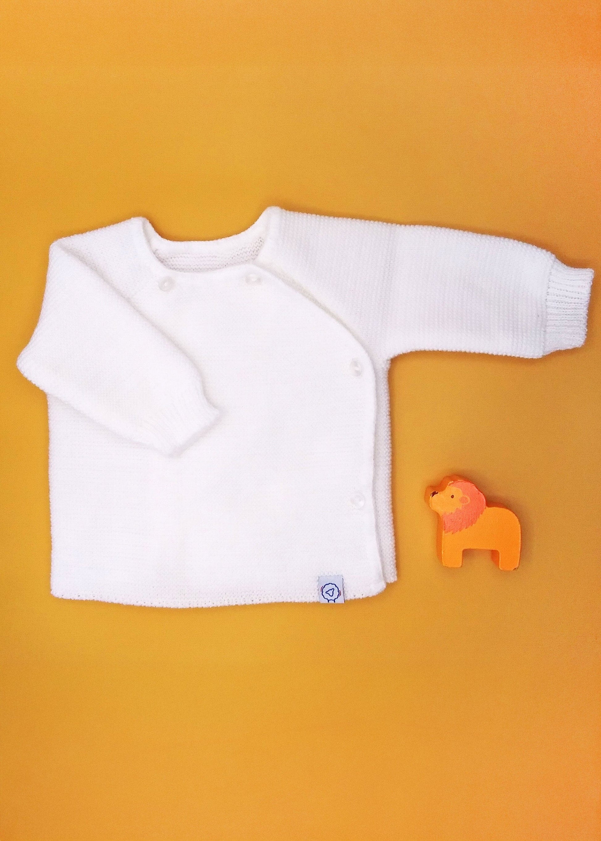 Knitted White Cardigan Cardigan / Jacket La Manufacture de Layette 