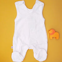 Early Baby Footed Dungarees - White Dungaree EEVI 