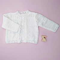 White Pointelle Cardigan Cardigan / Jacket Early Arrival 