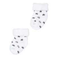White With Grey Stars Stay-on Towelling Premature Baby Socks Socks Little Mouse Baby Clothing & Gifts 
