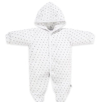 White Starry Snowsuit, Bear Ears on Hood Snowsuit / Pramsuit Dandelion 