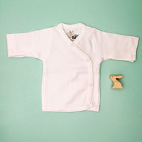 Organic Cotton White Wrap Shirt Bodysuit / Vest Fixoni 