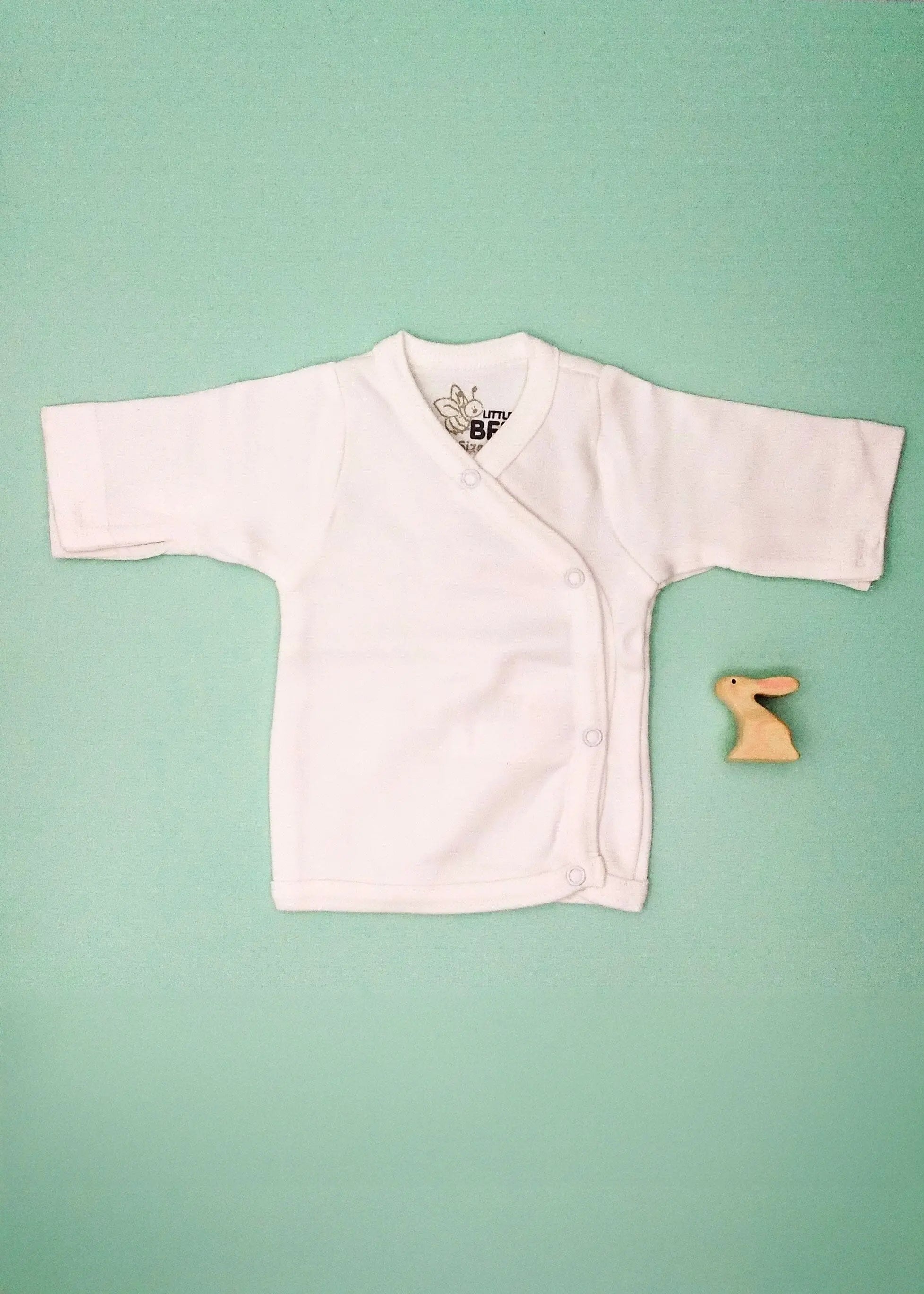 Organic Cotton White Wrap Shirt Bodysuit / Vest Fixoni 