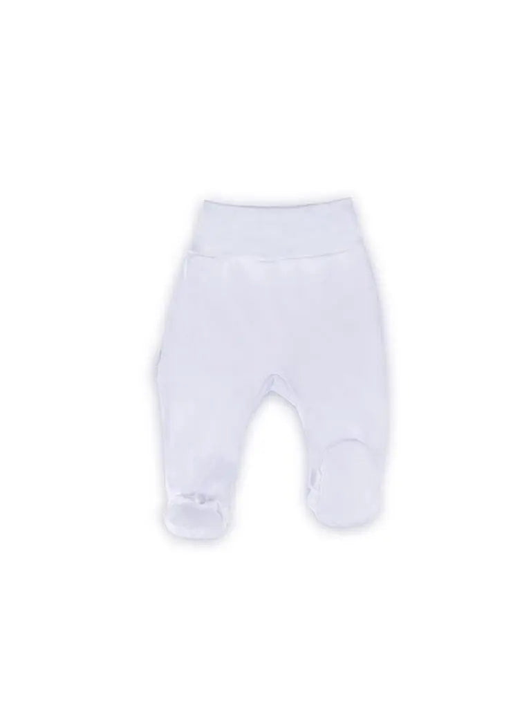 Early Baby Footed Trousers - White Trousers / Leggings EEVI 