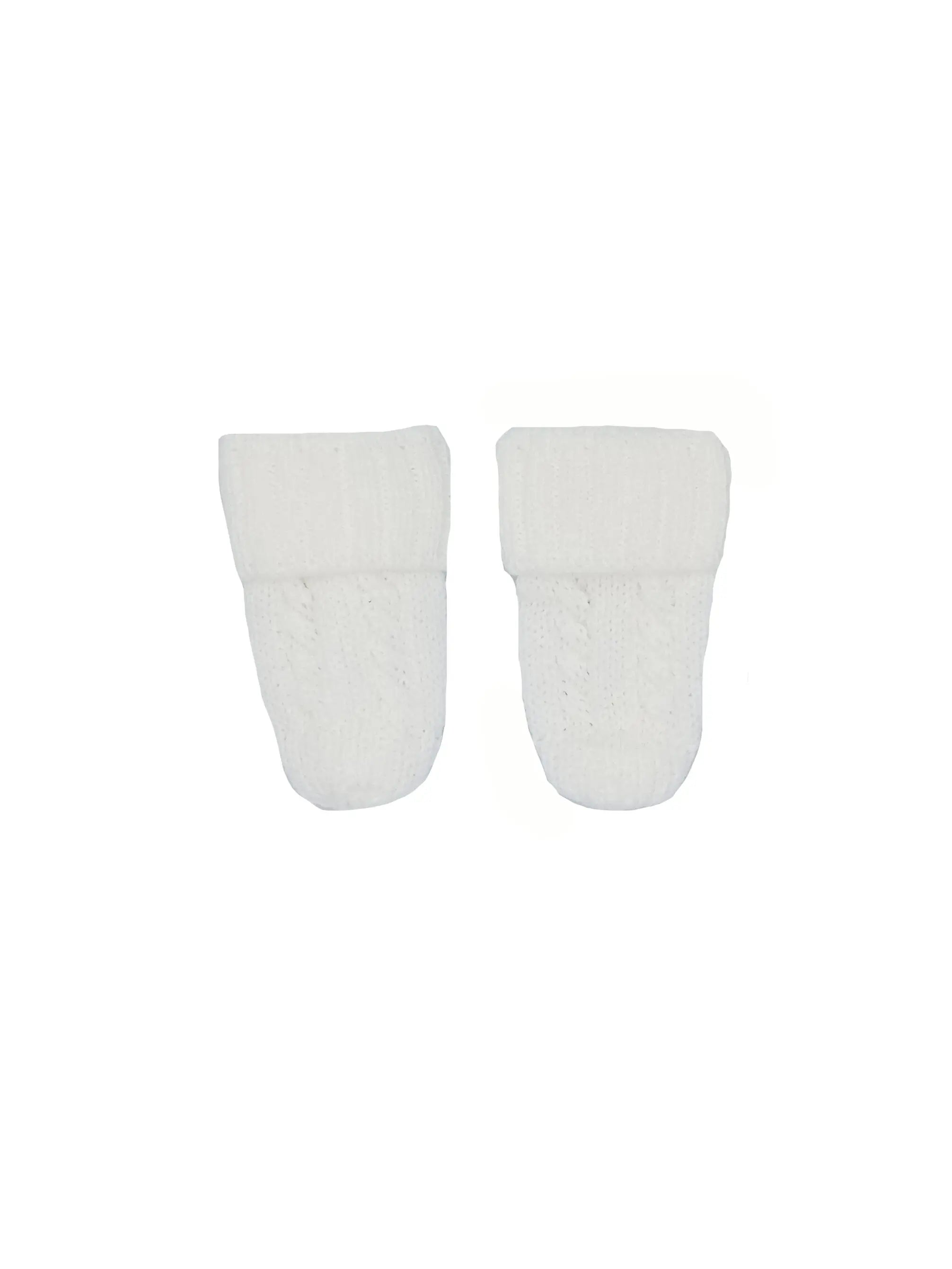 Tiny Baby Knitted Mittens, White Mittens Soft Touch 
