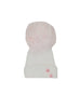 White and Pink Knitted Pom Pom Hat 5-8lb - Hat - Little Mouse Baby Clothing and Gifts Ltd