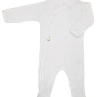 White Ribbed Sleepsuit Sleepsuit / Babygrow Soft Touch 