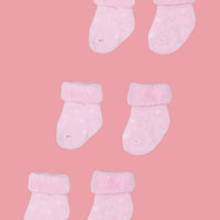 Set of three pairs of socks: Pink With White Spots Stay-on Towelling Premature Baby Socks Socks Little Mouse Baby Clothing & Gifts 