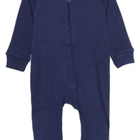 Zip Up Minymo Ribbed Sleepsuit - Navy Sleepsuit / Babygrow Miny Mo 
