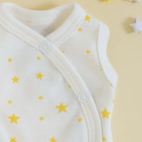 Incubator Vest, Yellow Stars, Premium 100% Organic Cotton Tiny & Small