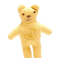 Fairtrade Cotton Teddy Bear With Embroidered Duck - Yellow Toy Best Years 