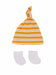 Premature Baby Knotted Hat and Socks Set - Yellow Stripes Hat, Mitts & Booties Set Little Mouse Baby Clothing & Gifts 