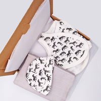 Zebras Gift Box - Incubator Vest, Hat & Muslin Gift Set Little Mouse Baby Clothing & Gifts 