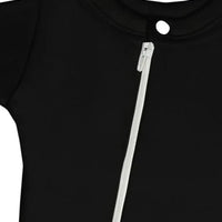 100% Cotton Footed Zip Up Sleepsuit - Black Sleepsuit / Babygrow Little Lumps 