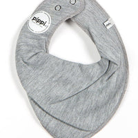 Organic Cotton Scarf Bib - Grey Dribble Bib Pippi 