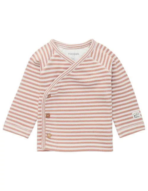 Brown Stripe Long Sleeve Wrap-over Top (Newborn) - Top / T-shirt - Noppies