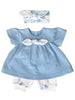 Cornflower Blue Floral Dress, Trousers & Headband Set - Set - Itty Bitty Baby Clothing