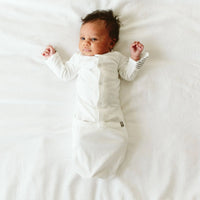 Baby Sleeping Sack / Gown - White/Grey Stripe Sleeping Bag Goumikids 