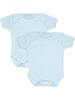 2 Pack - 100% Cotton Blue Short Sleeved Bodysuits (Early Baby, 3-5lb) - Bodysuit / Vest - Little Mouse Baby Clothing & Gifts