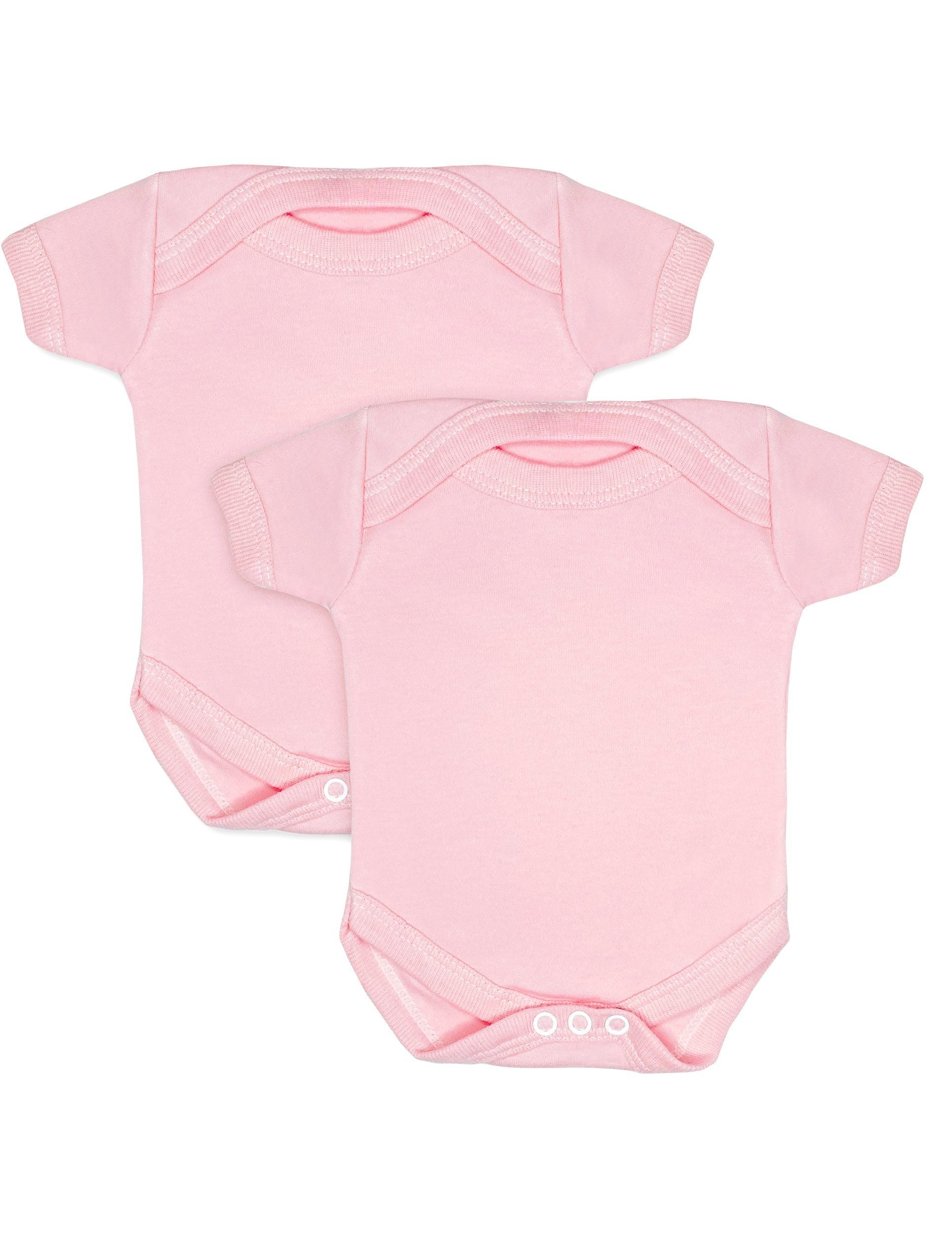 2 Pack - 100% Cotton Pink Short Sleeved Bodysuits (Early Baby, 3-5lb) - Bodysuit / Vest - Little Mouse Baby Clothing & Gifts