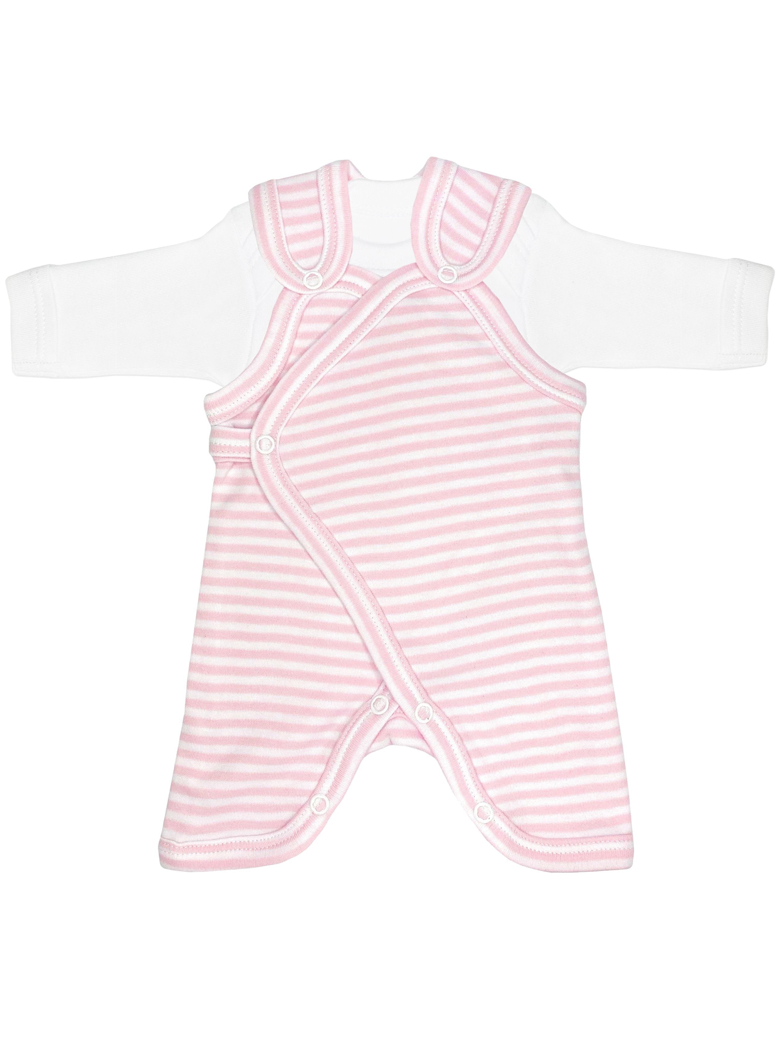 Early Baby Top & Dungarees Set - Pink with Stripes - Dungaree - Lorita