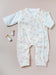 Dungaree & Top Set, Apricot Floral, Premium 100% Organic Cotton Dungaree Tiny & Small 