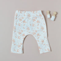 Apricot Floral Leggings, Premium 100% Organic Cotton Trousers / Leggings Tiny & Small 