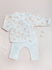 Load image into Gallery viewer, 2 piece wrap top &amp; trouser set , Apricot Floral , Organic Cotton - set - Tiny &amp; Small