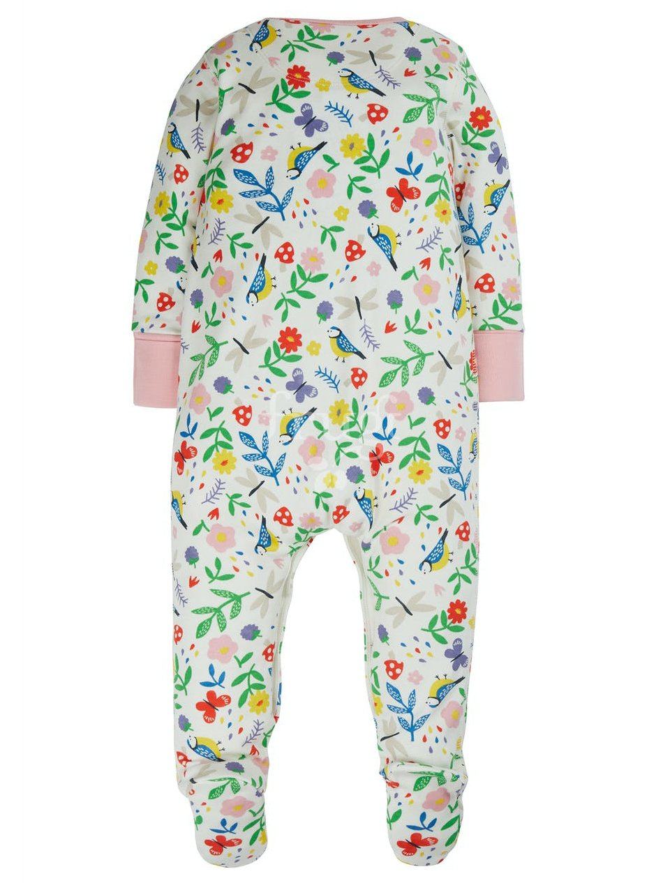 Tiny Baby Babygrow by Frugi, Floral Bird Print, Organic - Sleepsuit / Babygrow - Frugi