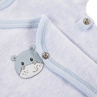 Early Baby Long Sleeved Bodysuit, Cute Hippo Design - Blue Bodysuit / Vest EEVI 
