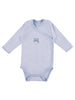 Early Baby Long Sleeved Bodysuit, Cute Hippo Design - Blue - Bodysuit / Vest - EEVI
