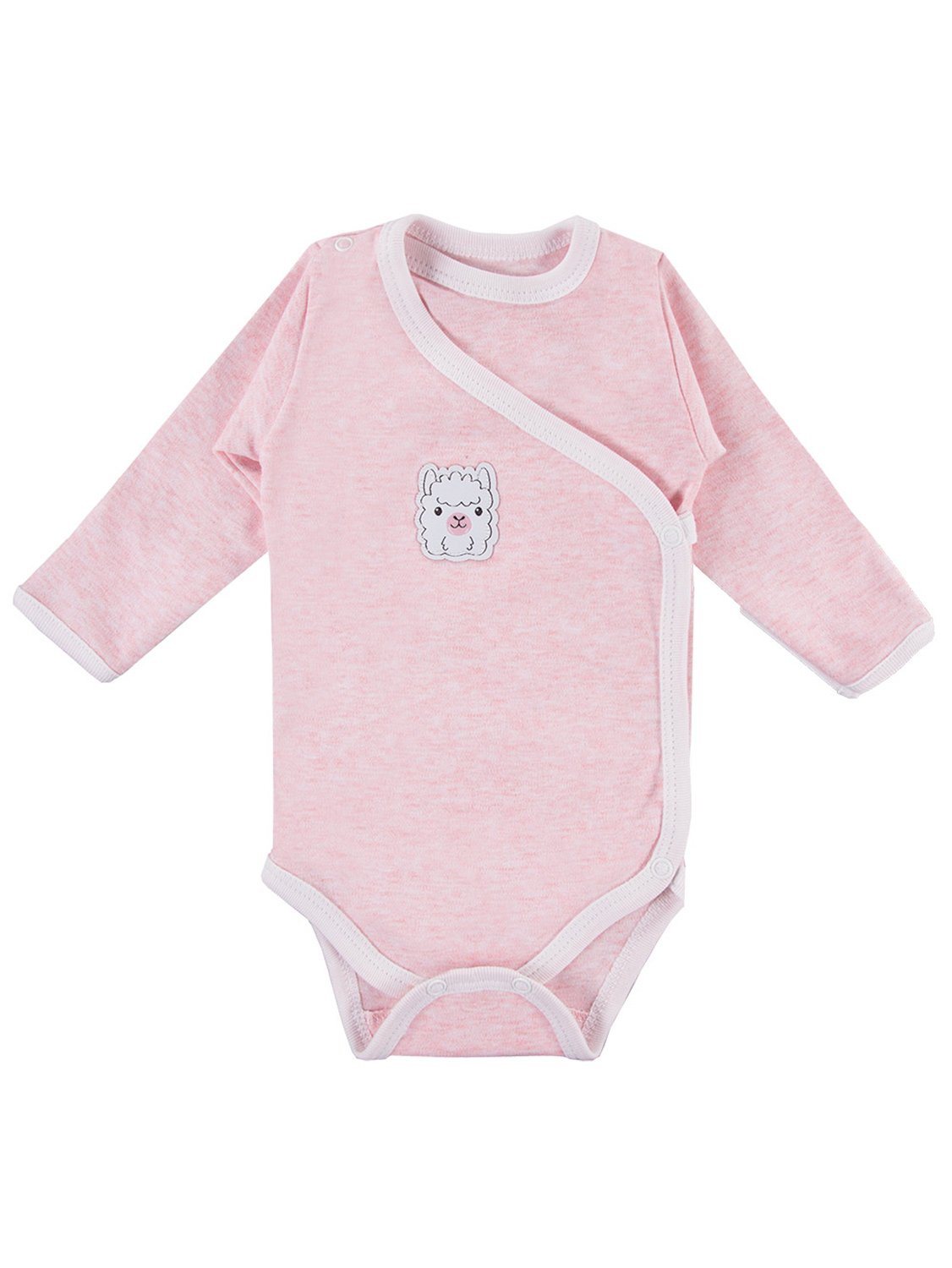 Early Baby Long Sleeved Bodysuit, Cute Alpaca Design - Pink - Bodysuit / Vest - EEVI