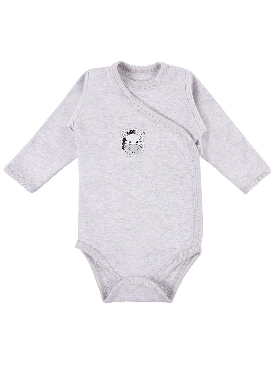 Early Baby Long Sleeved Bodysuit, Cute Zebra Design - Grey - Bodysuit / Vest - EEVI